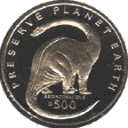 brontosaurus (sic) coin