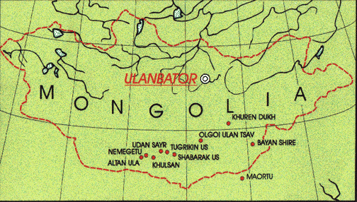 map of mongolia