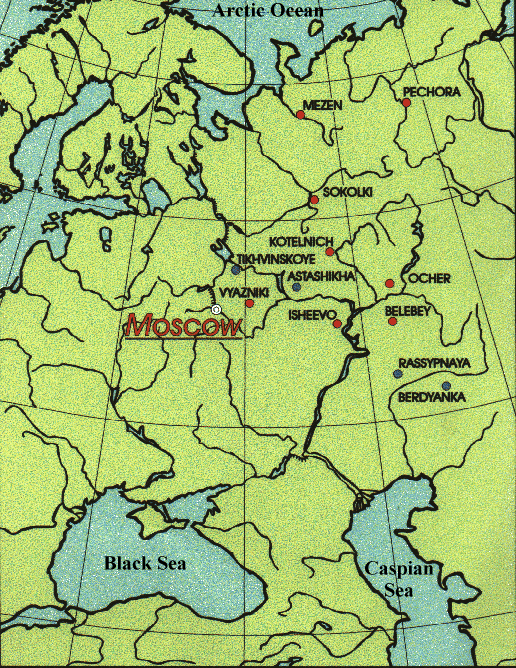 map of Permian & Triassic localities